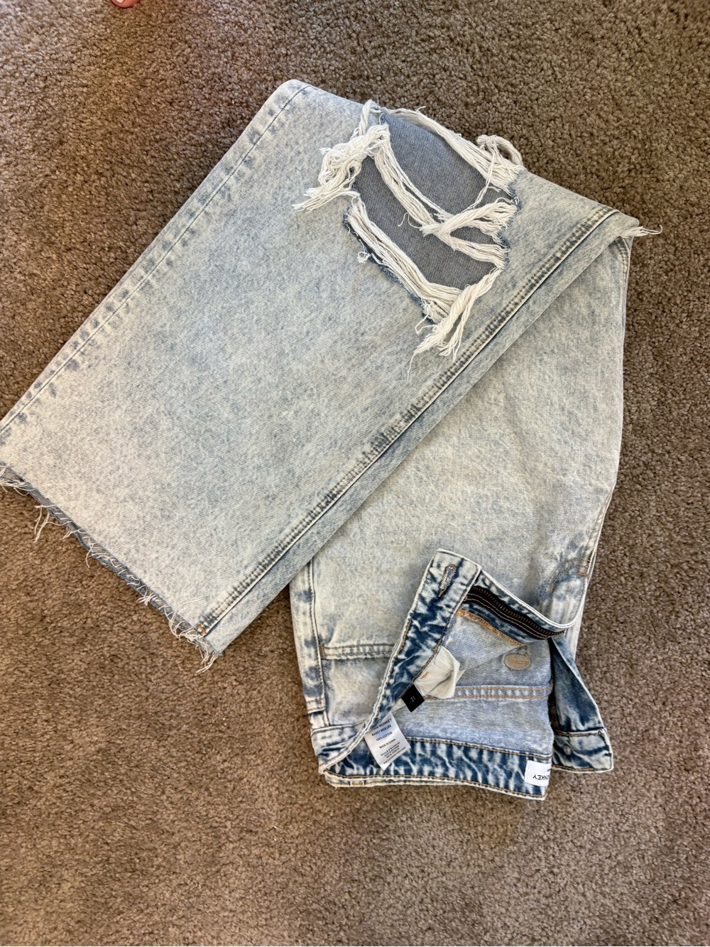 Flying Monkey Light Wash Distressed Straight Jeans